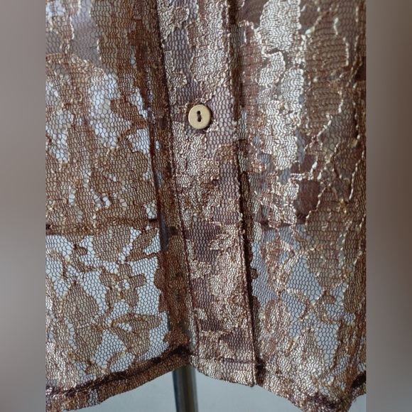 Chico’s Sheer Lace Button-Down Blouse Size 0 - Picture 6 of 10
